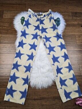 Double Rainbouu Star Print Jeans FLAWED Size Small